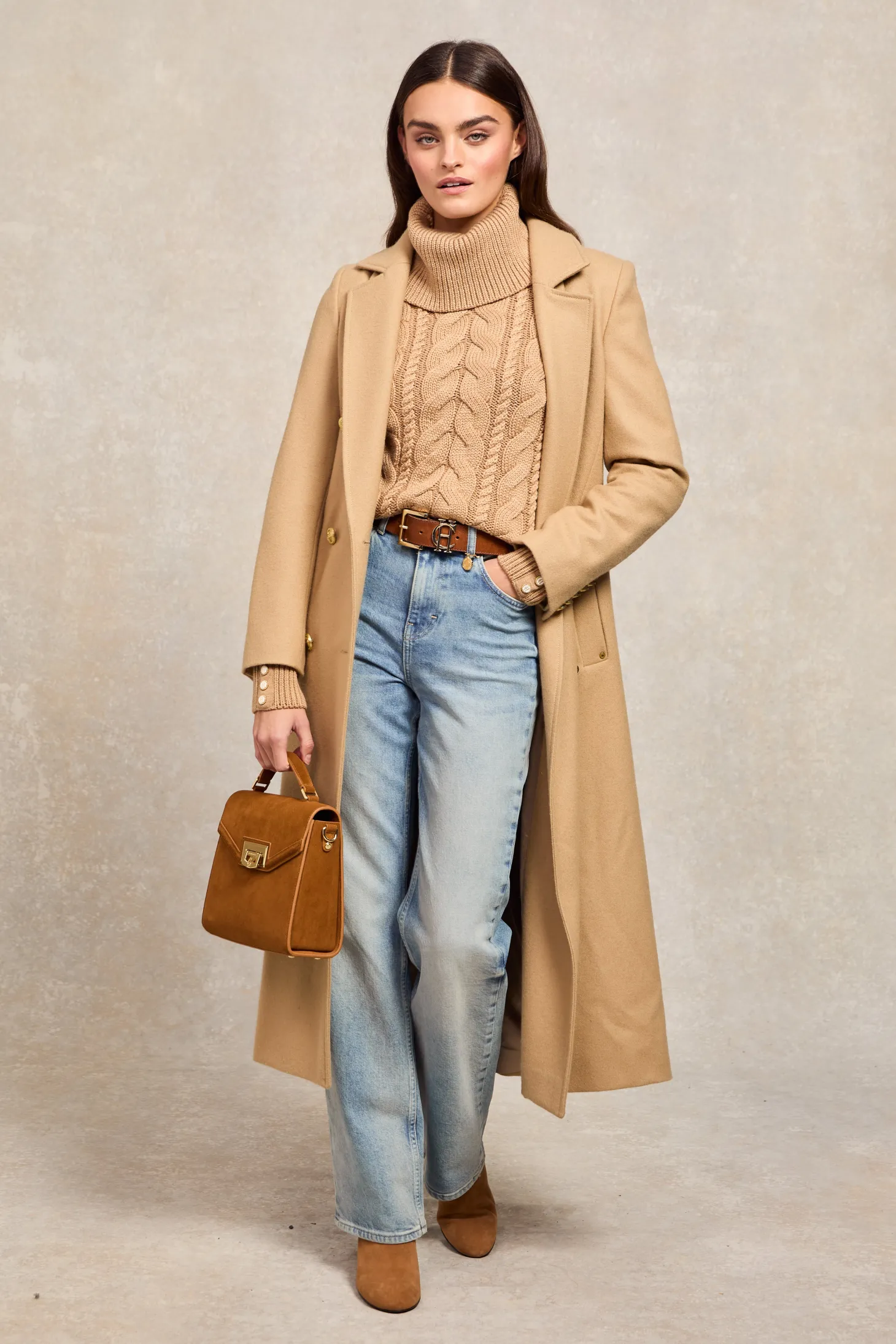 Corded Roll Neck Knit (Camel)