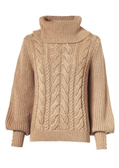 Corded Roll Neck Knit (Camel)