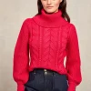 Corded Roll Neck Knit (Raspberry)
