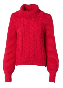 Corded Roll Neck Knit (Raspberry)