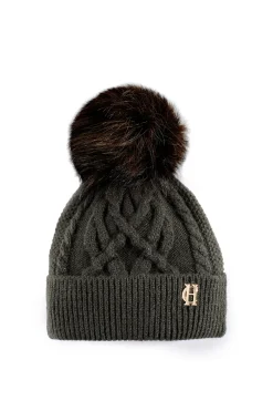 Cortina Bobble Hat (Fern Green Mink)