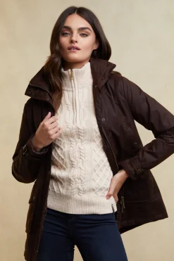 Country Cable Quarter Zip Knit (Oat)
