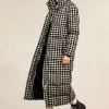 Crawford Longline Coat (Ecru Houndstooth)