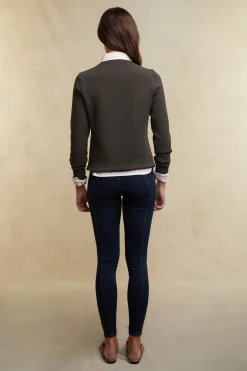 Crystal Crew Neck Sweat (Dark Olive)
