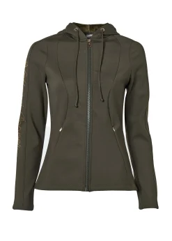 Crystal Zip Hoodie (Dark Olive)