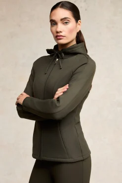Crystal Zip Hoodie (Dark Olive)