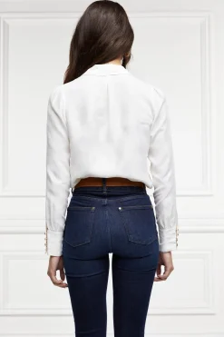 Cupro Shirt Bodysuit (White)