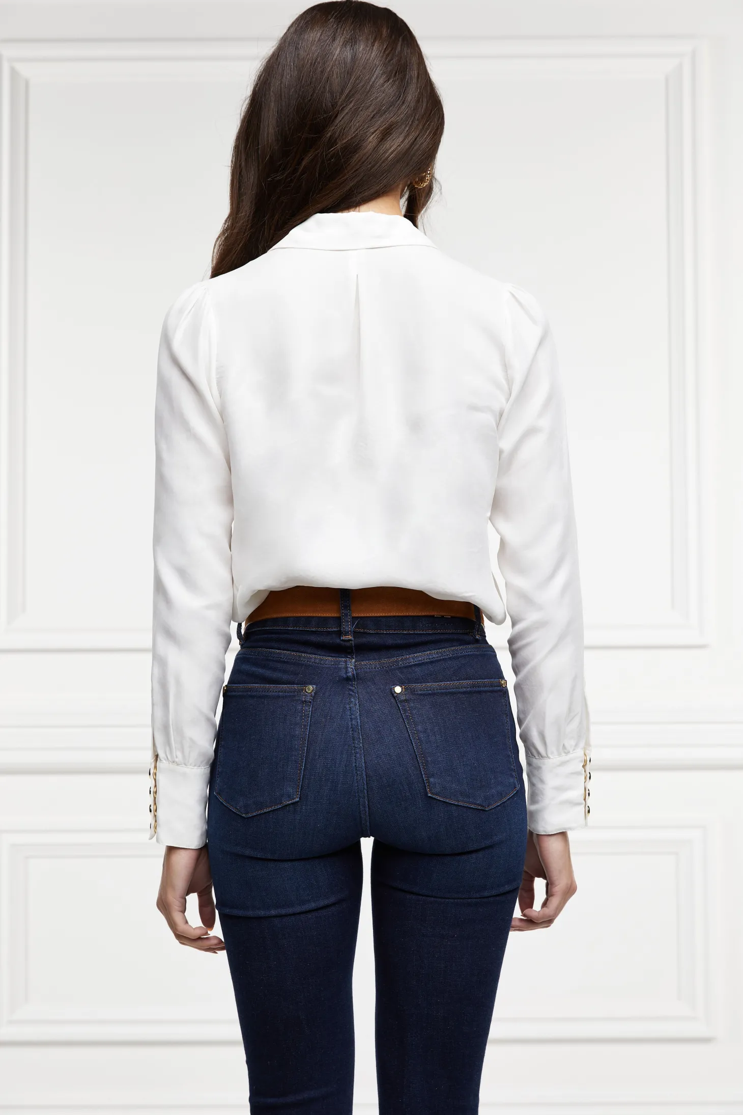Cupro Shirt Bodysuit (White)