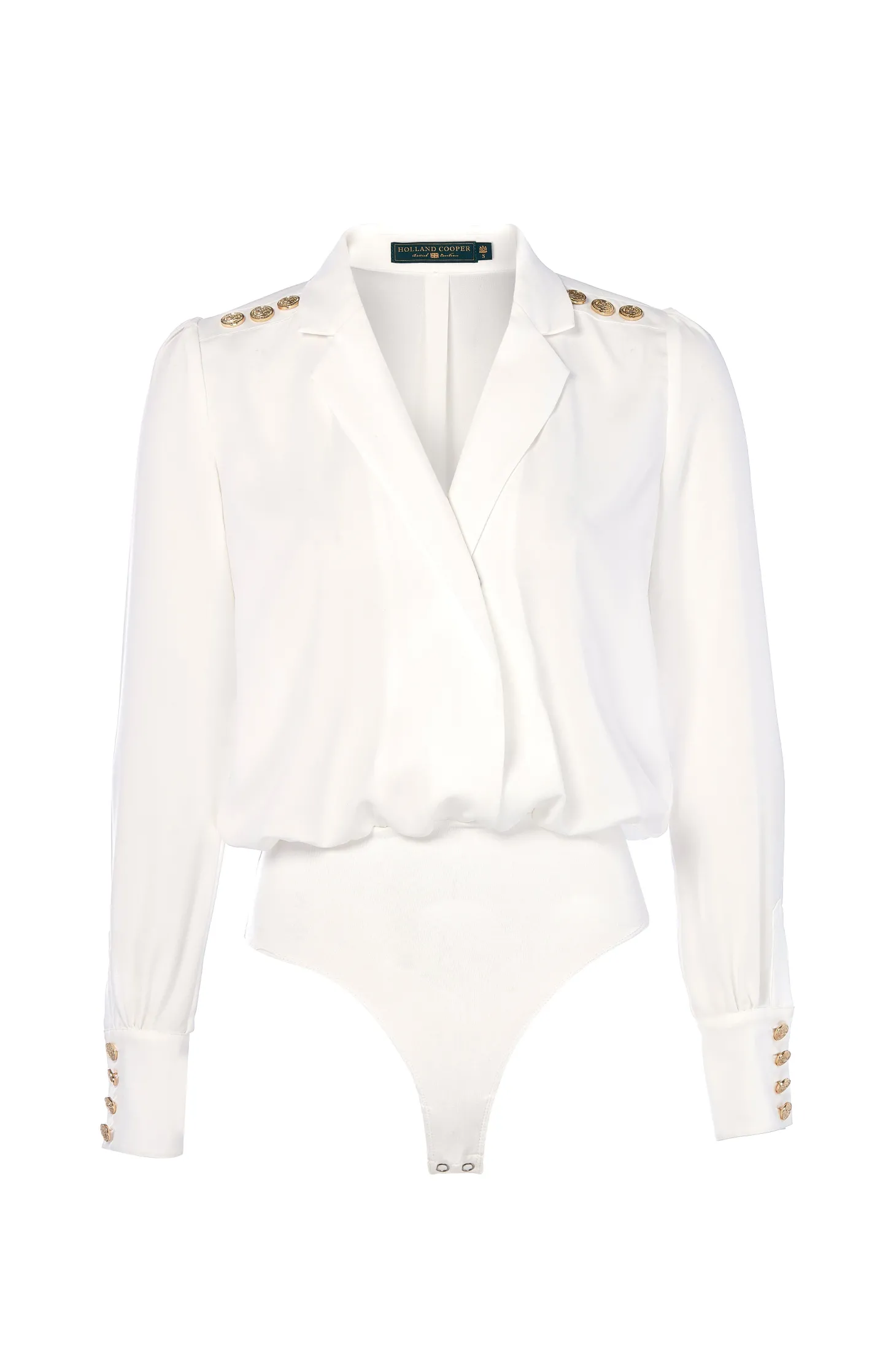 Cupro Shirt Bodysuit (White)