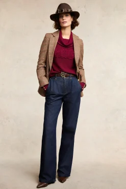 Daisy Roll Neck Knit (Wine)