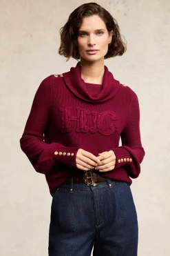 Daisy Roll Neck Knit (Wine)