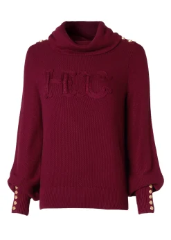 Daisy Roll Neck Knit (Wine)