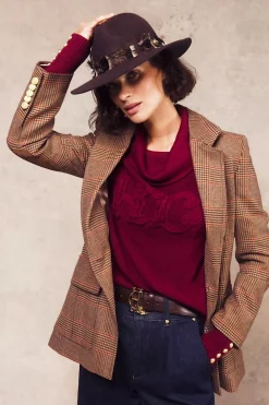 Daisy Roll Neck Knit (Wine)