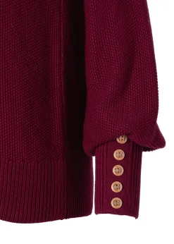 Daisy Roll Neck Knit (Wine)
