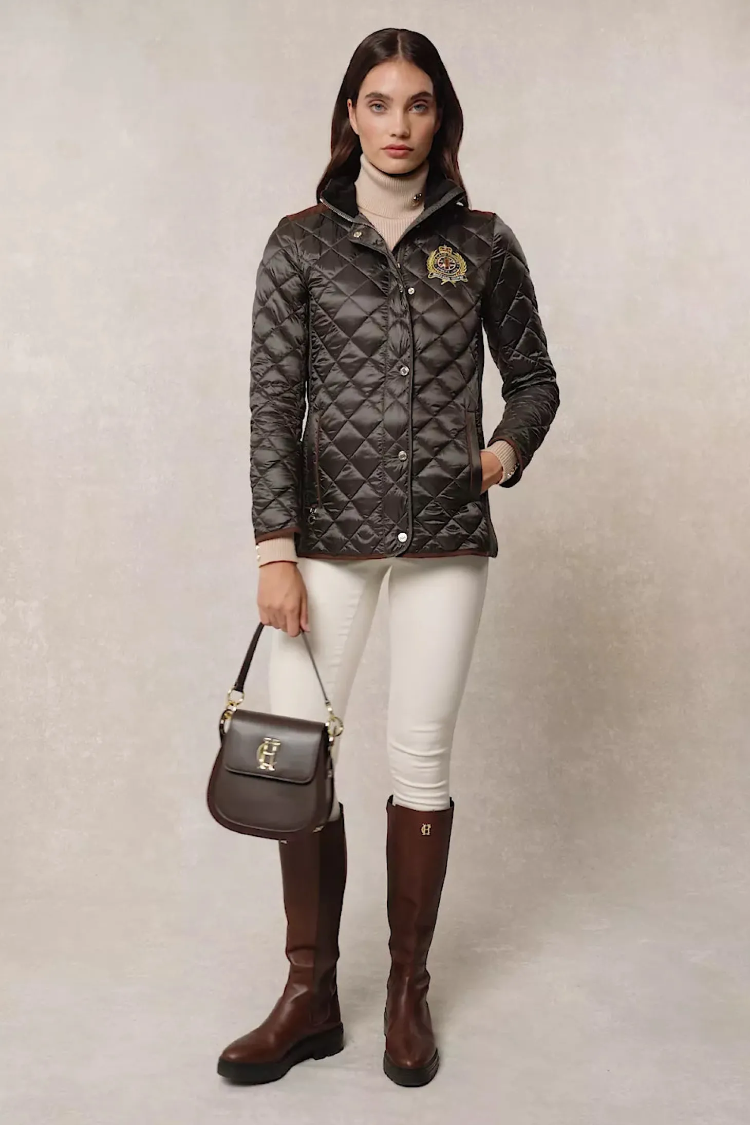 Diamond Quilt Classic Jacket (Khaki)