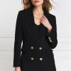 Double Breasted Blazer (Black Linen)