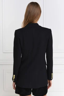 Double Breasted Blazer (Black Linen)