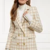 Double Breasted Blazer (Camel Houndstooth)
