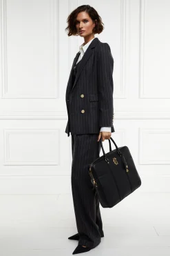 Double Breasted Blazer (Charcoal Pinstripe)