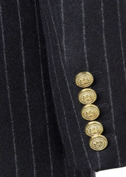 Double Breasted Blazer (Charcoal Pinstripe)