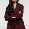Double Breasted Blazer (Deep Red Houndstooth)