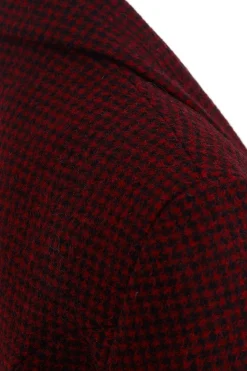 Double Breasted Blazer (Deep Red Houndstooth)