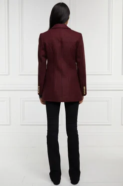 Double Breasted Blazer (Deep Red Houndstooth)