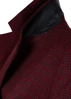Double Breasted Blazer (Deep Red Houndstooth)