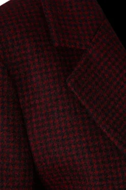 Double Breasted Blazer (Deep Red Houndstooth)