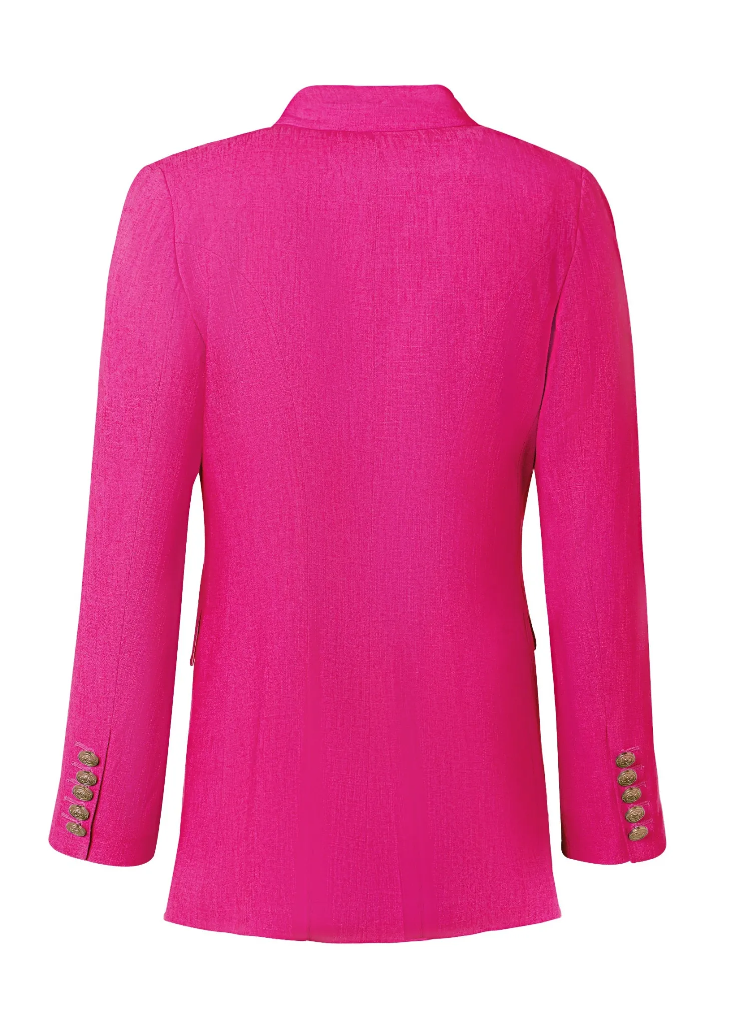 Double Breasted Blazer (Hot Pink Linen)