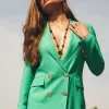 Double Breasted Blazer (Jade Linen)