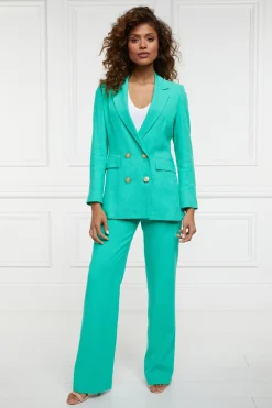 Double Breasted Blazer (Jade Linen)
