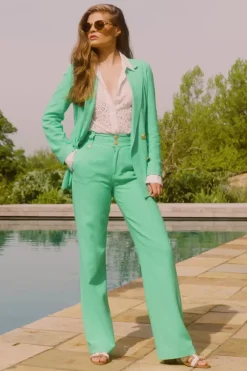 Double Breasted Blazer (Jade Linen)