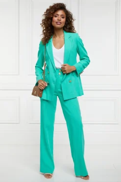 Double Breasted Blazer (Jade Linen)