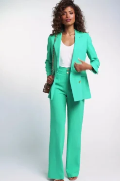 Double Breasted Blazer (Jade Linen)