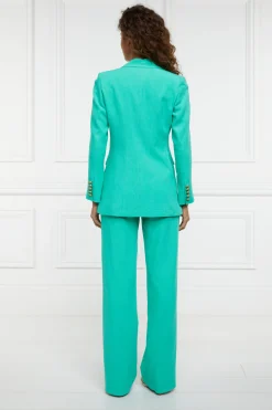 Double Breasted Blazer (Jade Linen)
