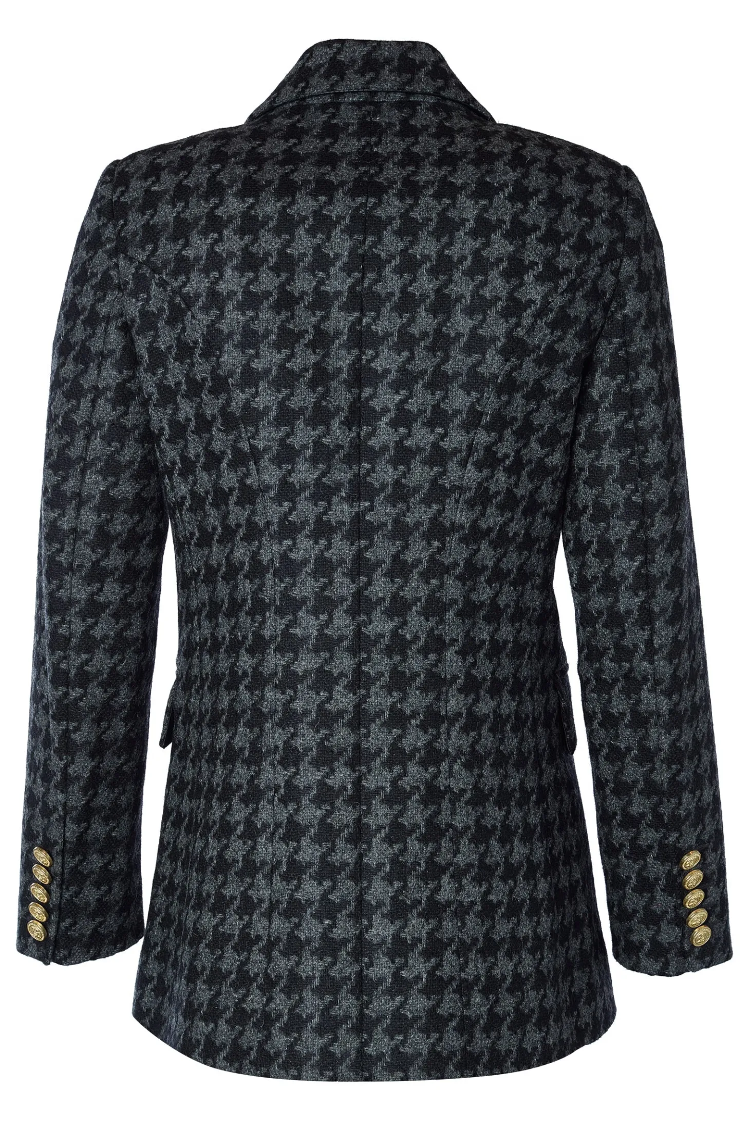 Double Breasted Blazer (Large Scale Charcoal Houndstooth)