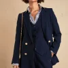 Double Breasted Blazer (Navy Linen)