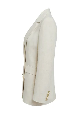 Double Breasted Blazer (Natural Linen)