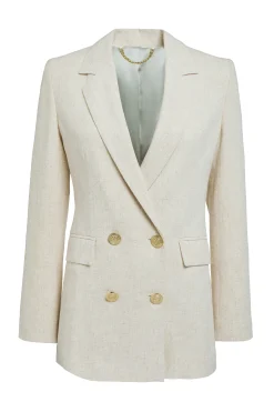 Double Breasted Blazer (Natural Linen)