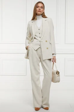 Double Breasted Blazer (Natural Linen)
