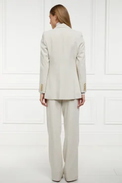Double Breasted Blazer (Natural Linen)