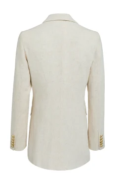 Double Breasted Blazer (Natural Linen)