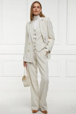 Double Breasted Blazer (Natural Linen)