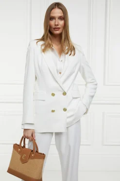 Double Breasted Blazer (Oyster Linen)