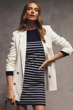 Double Breasted Blazer (Oyster Linen)
