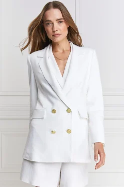 Double Breasted Blazer (Oyster Linen)
