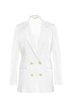 Double Breasted Blazer (Oyster Linen)