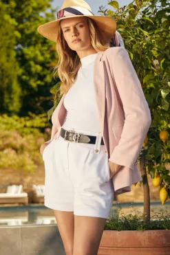 Double Breasted Blazer (Pink Linen)
