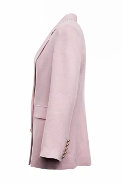 Double Breasted Blazer (Pink Linen)